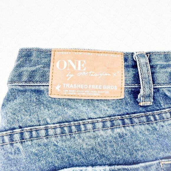 One by One Teaspon Thrashed Free Birds Low Waist Denim Jeans Size 25 - Picture 10 of 11